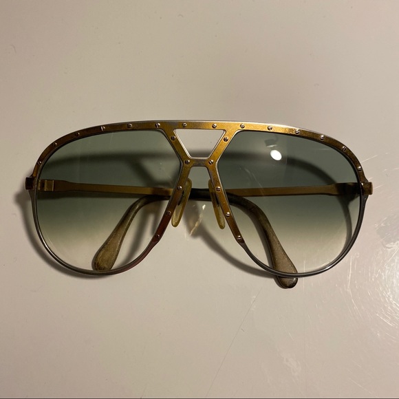 Alpina M1 Gold Bolt Green Gradient Lens Rare Vintage Sunglasses - Picture 6 of 10